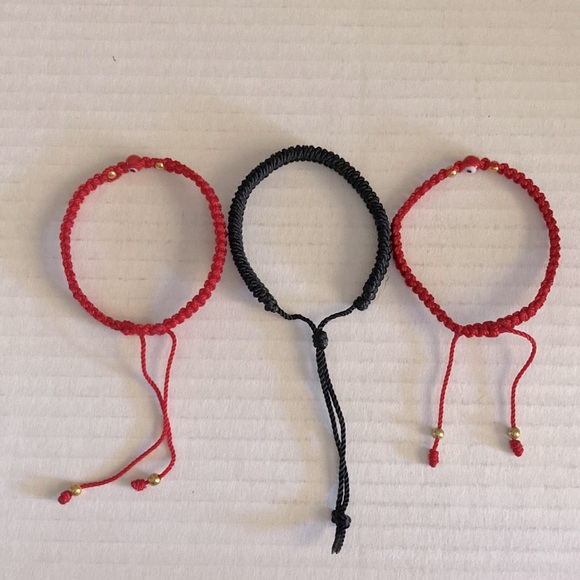 EVIL EYE Hand Woven Bracelet Set of Three - Picture 3 of 5